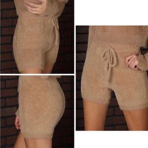 Women’s Tan Fuzzy Shorts